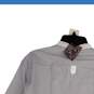NWT Toobaa Executive Mens Gray Striped Long Sleeve Pullover Kurta Shirt Size XL image number 4
