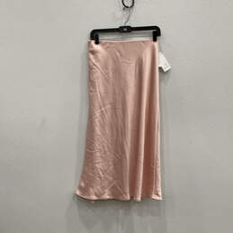 NWT Womens Rose Pink Bias Cut Pull-On Midi A-Line Skirt Size Medium