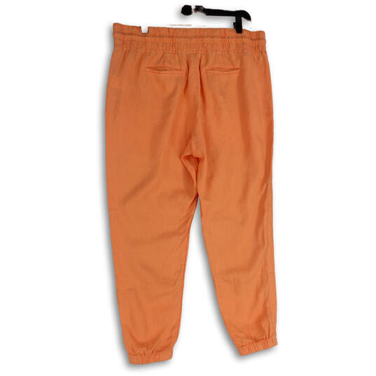 Buy the NWT Womens Orange Flat Front Elastic Waist Zip Pocket Jogger Pants  Size 16