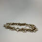 Designer Stella & Dot Gold-Tone Shiny Pearl Multi Strand Chain Necklace image number 1
