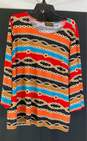 Bob Mackie Womens Multicolor Long Sleeve Round Neck Graphic Blouse Top Size 1X image number 1