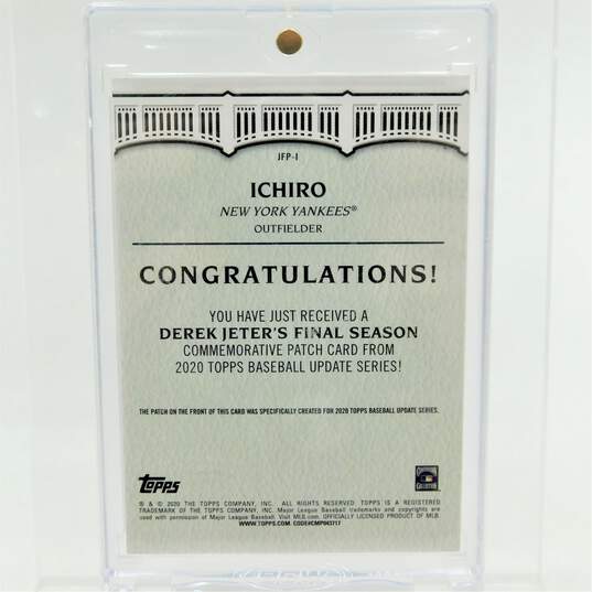 2020 Ichiro Suzuki Topps Jeter Commemorative Patch NY Yankees image number 3