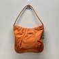 STAUD Orange Leather Pleated Shoulder Tote Bag image number 2