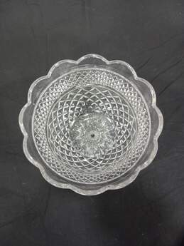 Vintage Clear Pressed Glass Scalloped Edge Compote Bowl alternative image