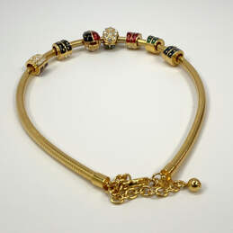 Designer Joan Rivers Gold-Tone Multicolor Omega Rhinestone Charm Necklace alternative image