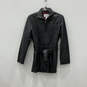 NWT Womens Black Leather Collared Long Sleeve Belted Full-Zip Jacket Size S image number 6