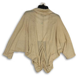 NWT Womens Beige Dolman Sleeve Ruched Back Open Front Cardigan Sweater Sz L alternative image