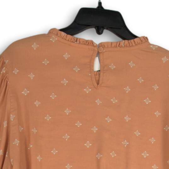 A.n.a. A New Approach Womens Coral Long Sleeve Ruffle Neck Blouse Top Size XL image number 4