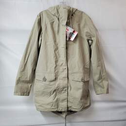 HH Helly Hansen Men's Khaki Full-Zip Buttoned Raincoat Rainwear Size L
