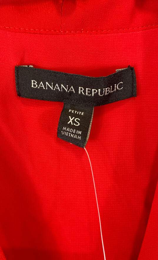 NWT Banana Republic Womens Red Long Sleeve Drape Tie Wrap Blouse Top Size XS image number 3