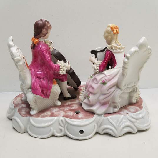 Dresden Style Porcelain Victorian Musical Couple image number 3