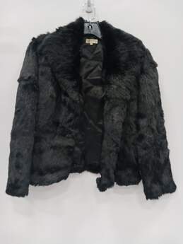 Black Rabbit Fur Jacket Women's Size S