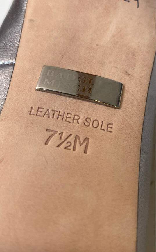 Badgley Mischka Simba II Leather Heels Silver 7.5 image number 7