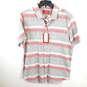 Bruno Milano Men Grey Striped Button Up Shirt S NWT image number 1