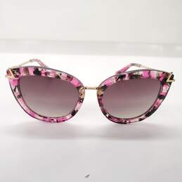 Sonix 'Melrose' Pink Multi Round Gold Frame Sunglasses