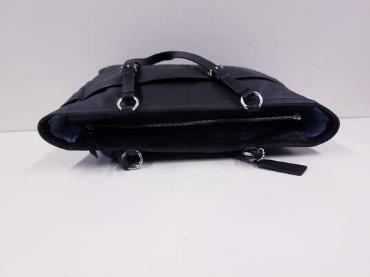 COACH F17722 Gallery East West Black Leather Medium Tote Bag Handbag image number 8