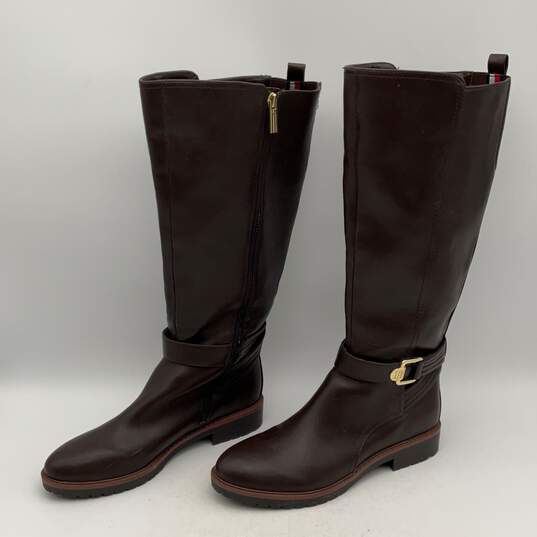 Tommy Hilfiger Womens Brown Frankly 2 Tall Side Zipper Knee High Boots Size 8.5M image number 2