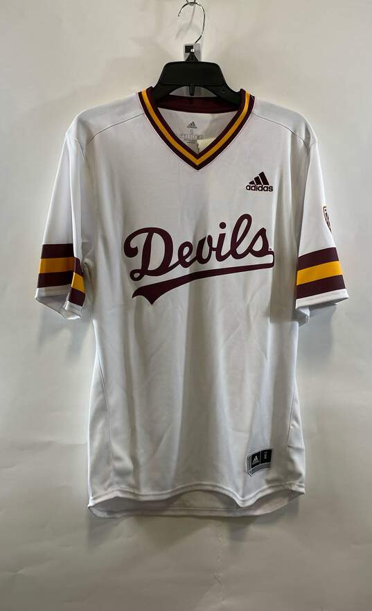 NWT Adidas Unisex Adult White ASU Arizona State Sun Devils Football Jersey Sz S image number 1