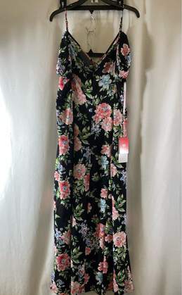NWT JJs House Womens Multicolor Floral V-Neck Spaghetti Strap Maxi Dress Size M alternative image