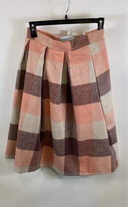 NWT Chicwish Womens Multicolor Wool Plaid Pleated Pull On A-Line Skirt Size S
