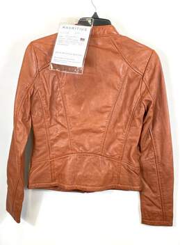 Mauritius Brown Leather Jacket Sz 4 alternative image