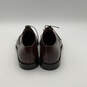 Mens 08004 Brown Leather Almond Toe Lace-Up Oxford Dress Shoes Size 10 D image number 2