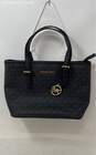 Michael Kors Womens Black Monogram Jet Set Travel Carryall Tote Handbag image number 1