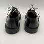 Mens Black Leather Round Toe Lace-Up Oxford Dress Shoes Size 10.5 B image number 3