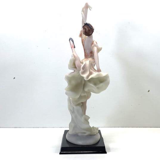 Vintage De Capoli Collection 15in Tall Porcelain Statue Red Dress Dancer image number 5