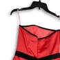 Womens Pink Strapless Back Zip Tie Waist Short A-Line Dress Size 9/10 image number 3