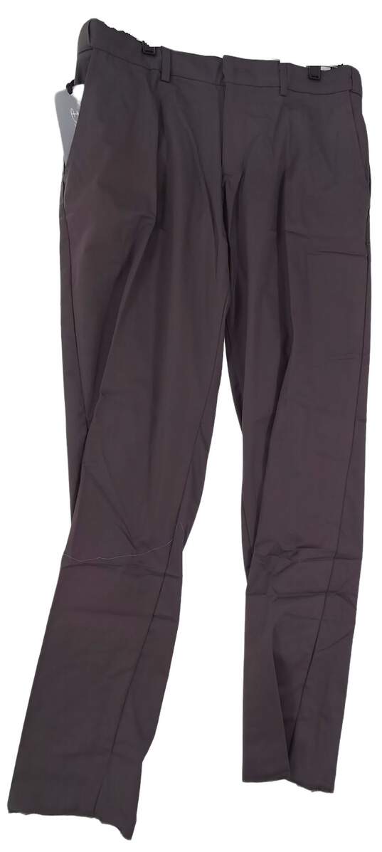 NWT Bradley Allen Mens Brown Flat Front Pockets Straight Leg Formal Dress Pants image number 1