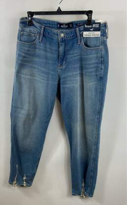 NWT Vintage Hollister Womens Blue High-Rise Stretch Denim Boyfriend Jeans Sz 13