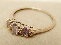 10K Gold Diamond Accent & Tanzanite Fine Ring 1.4g