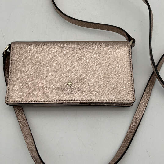 Womens Pink Long Strap Card Holder Inner Pockets Wallet Crossbody Bag image number 3