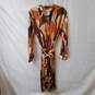 J.McLaughlin Mallory Multi/Brown Button Up Belted Dress Size M image number 1