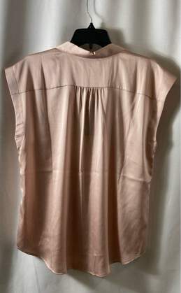 NWT Karl Lagerfeld Womens Pink Pockets Sleeveless Button Up Shirt Size Large alternative image