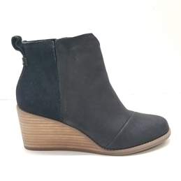 Toms Shoes Clare Suede Wedge Heels Black 6