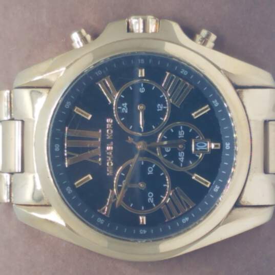 Buy The Michael Kors Mk5739 Bradshaw Chronograph Gold Tone And Black Multi Dial Quartz Watch