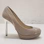 Michael Kors Gray Suede SIlver Metallic Platform Stiletto Pump Heel Shoes Size 7 M image number 1