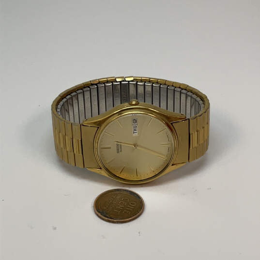 Designer Seiko Gold-Tone Stainless Steel Round Dial Analog Wristwatch image number 3