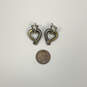Designer Brighton Two-Tone Tricolor Heart Door Knocker Stud Earrings image number 4
