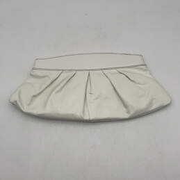 Womens White Leather Classic Pleated Zipper Mini Clutch Wallet alternative image