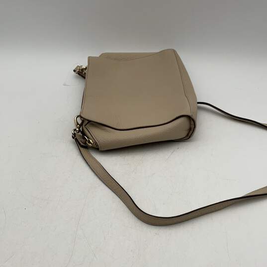 Kate Spade Womens Tan Leather Adjustable Strap Zipper Pocket Crossbody Bag Purse image number 4
