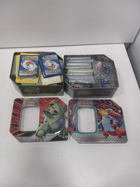 9.1lbs Bundle of Assorted of Pokemon Cards In Tins & Other Merchandise image number 2