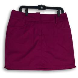 NWT Adidas Womens Purple Flat Front Welt Pocket Short Mini Skirt Size 10