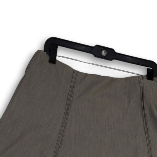 Womens Gray Pleated Regular Fit Pull-On Knee Length A-Line Skirt Size 14 image number 3