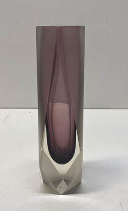 Murano Art Glass 8 inch Tall Vase Amethyst Color Vintage Glass Art Vase