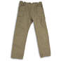 Mens Beige Flat Front Slash Pocket Straight Leg Cargo Pants Size 32 image number 1