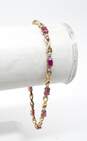 10K Yellow Gold Ruby Diamond Accent Bracelet 5.3g image number 2