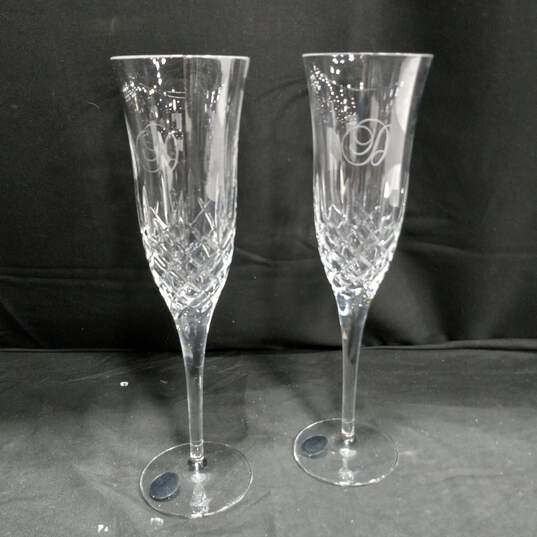 Things Remembered Crystal  Wine Goblets in Velvet Box image number 3